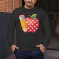 Back To School Pencil And Apple Teacher Student Men's Long Sleeve T-Shirt, funny design