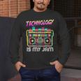 Back To School Retro Technology Is My Jam 80's Teacher Men's Long Sleeve T-Shirt, funny design Back To School Retro Technology Is My Jam 80's Teacher Men's Long Sleeve T-Shirt, funny design