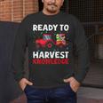Back To School Teacher Farming Tractor Farmer Kids 100th Day Men's Long Sleeve T-Shirt, funny design