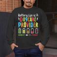 Battery Life Of Daycare Provider Childcare Teacher Men's Long Sleeve T-Shirt, funny design Battery Life Of Daycare Provider Childcare Teacher Men's Long Sleeve T-Shirt, funny design