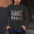 Battery Life Of A Nurse School Teacher Appreciation Men's Long Sleeve T-Shirt, funny design Battery Life Of A Nurse School Teacher Appreciation Men's Long Sleeve T-Shirt, funny design