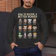 How To Become A Better Reader Animals Reading Teacher Men's Long Sleeve T-Shirt, funny design