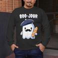 Boo Jour Ghost French Teacher Vintage Teacherlife Groovy Men's Long Sleeve T-Shirt, funny design
