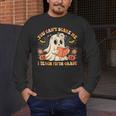 You Can't Scare Me I Teach Fifth Grade Halloween Teacher Men's Long Sleeve T-Shirt, funny design