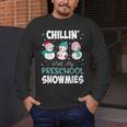 Chillin' With My Preschool Snowmies Teacher Christmas Men Women Kids Men's Long Sleeve T-Shirt, funny design