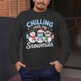 Chillin With My Snowmie Women Christmas Snowman Teacher Snow Men's Long Sleeve T-Shirt, funny design Chillin With My Snowmie Women Christmas Snowman Teacher Snow Men's Long Sleeve T-Shirt, funny design