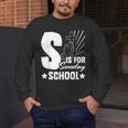 Christian Teacher S Is For Sunday School Essentials Men's Long Sleeve T-Shirt, funny design Christian Teacher S Is For Sunday School Essentials Men's Long Sleeve T-Shirt, funny design