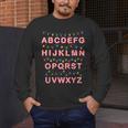 Christmas Alphabet Candy Cane Teachers Students Candy Cane For Men Women Kids Men's Long Sleeve T-Shirt, funny design Christmas Alphabet Candy Cane Teachers Students Candy Cane For Men Women Kids Men's Long Sleeve T-Shirt, funny design
