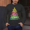 Christmas Tree Made Of Crayons School Teacher Life Student Men's Long Sleeve T-Shirt, funny design Christmas Tree Made Of Crayons School Teacher Life Student Men's Long Sleeve T-Shirt, funny design
