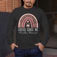 Coffee Gives Me Teacher Powers Leopard Rainbow Teacher Men's Long Sleeve T-Shirt, funny design Coffee Gives Me Teacher Powers Leopard Rainbow Teacher Men's Long Sleeve T-Shirt, funny design