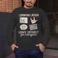 Communication Looks Different For Everyone SPED Teacher ASD Men's Long Sleeve T-Shirt, funny design Communication Looks Different For Everyone SPED Teacher ASD Men's Long Sleeve T-Shirt, funny design