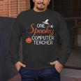 Computer Teacher Halloween Spooky Men Women Kids Men's Long Sleeve T-Shirt, funny design
