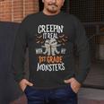 Creepin It Real With My 1st Grade Monsters Halloween Teacher Men's Long Sleeve T-Shirt, funny design Creepin It Real With My 1st Grade Monsters Halloween Teacher Men's Long Sleeve T-Shirt, funny design