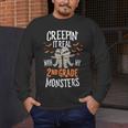 Creepin It Real With My 2nd Grade Monsters Halloween Teacher For Men Women Kids Men's Long Sleeve T-Shirt, funny design Creepin It Real With My 2nd Grade Monsters Halloween Teacher For Men Women Kids Men's Long Sleeve T-Shirt, funny design