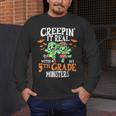 Creepin It Real Monster School 5th Grade Teacher Halloween Men's Long Sleeve T-Shirt, funny design