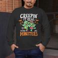 Creepin It Real Monster School Teacher Principal Halloween Men's Long Sleeve T-Shirt, funny design