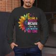 Cute I Became A Teacher Because Your Life Is Worth My Time Men's Long Sleeve T-Shirt, funny design