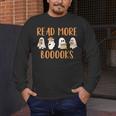 Cute Booooks Ghost Read More Books Teacher Halloween Men's Long Sleeve T-Shirt, funny design