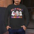 Cute Ghost Read More Books Lover Teacher Halloween Costume Men's Long Sleeve T-Shirt, funny design