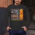 Cute Teacher Halloween For Women Men Teacher Pumpkin Men's Long Sleeve T-Shirt, funny design