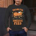 Cute Thanksgiving Teacher Thankful For My Sweetie Pies Mom Men's Long Sleeve T-Shirt, funny design
