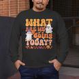 What Are We Doing Today Halloween PE Spooky Teacher Men's Long Sleeve T-Shirt, funny design
