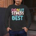 Donut Stress Just Do Your Best Teachers Testing Day For Men Women Girls Kids Men's Long Sleeve T-Shirt, funny design