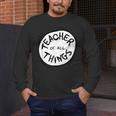 Dr Seuss Teacher Of All Things Red Emblem Men's Long Sleeve T-Shirt, funny design Dr Seuss Teacher Of All Things Red Emblem Men's Long Sleeve T-Shirt, funny design