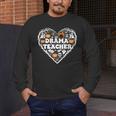 Drama Teacher Heart Pumpkin Ghost Halloween Kids Men's Long Sleeve T-Shirt, funny design