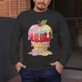 Dripping Apple Ice Cream Cone Cute Teacher Appreciation Men's Long Sleeve T-Shirt, funny design Dripping Apple Ice Cream Cone Cute Teacher Appreciation Men's Long Sleeve T-Shirt, funny design