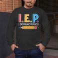 I E P I Encourage Progress Special Education Teacher Men's Long Sleeve T-Shirt, funny design I E P I Encourage Progress Special Education Teacher Men's Long Sleeve T-Shirt, funny design