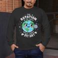 Earth Day Rotation Of The Earth Makes My Day Science Teacher Men's Long Sleeve T-Shirt, funny design Earth Day Rotation Of The Earth Makes My Day Science Teacher Men's Long Sleeve T-Shirt, funny design