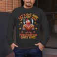 Eat Kids Punctuation Saves Lives Thanksgiving Turkey Teacher Men's Long Sleeve T-Shirt, funny design