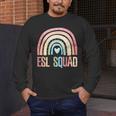 ESL Squad Teacher Crew Team Back To School English Rainbow Men's Long Sleeve T-Shirt, funny design ESL Squad Teacher Crew Team Back To School English Rainbow Men's Long Sleeve T-Shirt, funny design