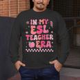 In My Esl Teacher Era Back To School ESL Teacher Groovy Men's Long Sleeve T-Shirt, funny design