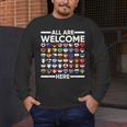 ESL Teacher All Are Welcome Here For Worlds Virtual Teachers Men's Long Sleeve T-Shirt, funny design ESL Teacher All Are Welcome Here For Worlds Virtual Teachers Men's Long Sleeve T-Shirt, funny design