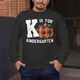 Fall Kindergarten Teacher K Is For Buffalo Plaid Pumpkin Men's Long Sleeve T-Shirt, funny design Fall Kindergarten Teacher K Is For Buffalo Plaid Pumpkin Men's Long Sleeve T-Shirt, funny design