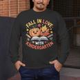 Fall In Love With Kindergarten Autumn Kindergarten Teacher Men's Long Sleeve T-Shirt, funny design Fall In Love With Kindergarten Autumn Kindergarten Teacher Men's Long Sleeve T-Shirt, funny design