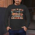 Fall In Love With Learning Autumn Teacher Thanksgiving Men's Long Sleeve T-Shirt, funny design