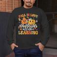 Fall In Love With Learning Fall Teacher Thanksgiving Retro Men's Long Sleeve T-Shirt, funny design Fall In Love With Learning Fall Teacher Thanksgiving Retro Men's Long Sleeve T-Shirt, funny design