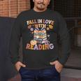 Fall In Love With Reading Halloween Stack Of Book Teacher Men's Long Sleeve T-Shirt, funny design Fall In Love With Reading Halloween Stack Of Book Teacher Men's Long Sleeve T-Shirt, funny design