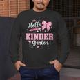 First Day Of School Teacher Girl Coquette Hello Kindergarten Men's Long Sleeve T-Shirt, funny design First Day Of School Teacher Girl Coquette Hello Kindergarten Men's Long Sleeve T-Shirt, funny design