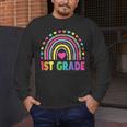 First Grade Rainbow Girls Boys Teacher Team 1st Grade Squad Men's Long Sleeve T-Shirt, funny design