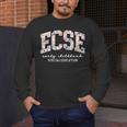 Floral ECSE Early Childhood Special Education SPED Teacher Men's Long Sleeve T-Shirt, funny design