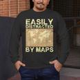 Geography Teacher Easily Distracted By Maps Men's Long Sleeve T-Shirt, funny design Geography Teacher Easily Distracted By Maps Men's Long Sleeve T-Shirt, funny design