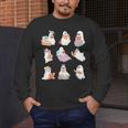 Ghost Book Reading Halloween Books Lover Teacher Kids Men's Long Sleeve T-Shirt, funny design