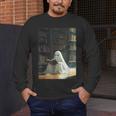 Ghost Library Halloween Book Reading Books Lover Teacher Men's Long Sleeve T-Shirt, funny design Ghost Library Halloween Book Reading Books Lover Teacher Men's Long Sleeve T-Shirt, funny design
