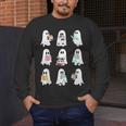 Ghost Reading Books Spooky Librarian Teacher Women Men's Long Sleeve T-Shirt, funny design Ghost Reading Books Spooky Librarian Teacher Women Men's Long Sleeve T-Shirt, funny design