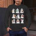 Ghost Reading Teacher Halloween Costume Librarian Book Lover Men's Long Sleeve T-Shirt, funny design