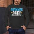 Grammar Police Comma Unit English Teacher Grammar Teacher For Men Women Men's Long Sleeve T-Shirt, funny design